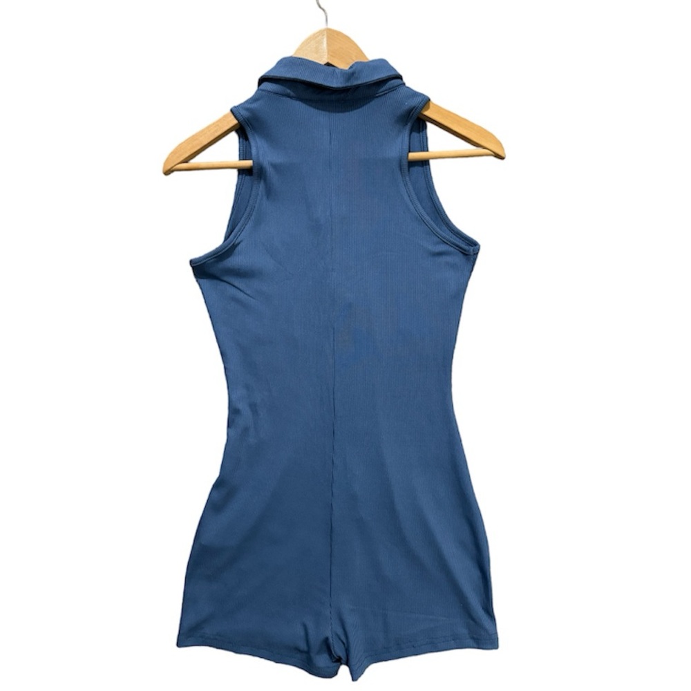 [Shein] Button Front Ribbed Knit Romper - Picture 3 of 3